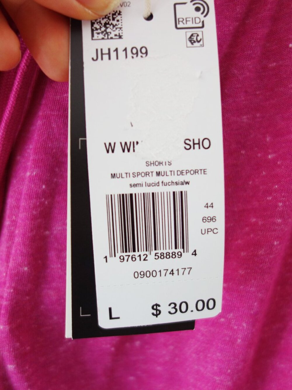 Adidas Women's Soft Shorts High Rise Pocket Semi Lucid Fuchsia (L) NWT! - Picture 6 of 8